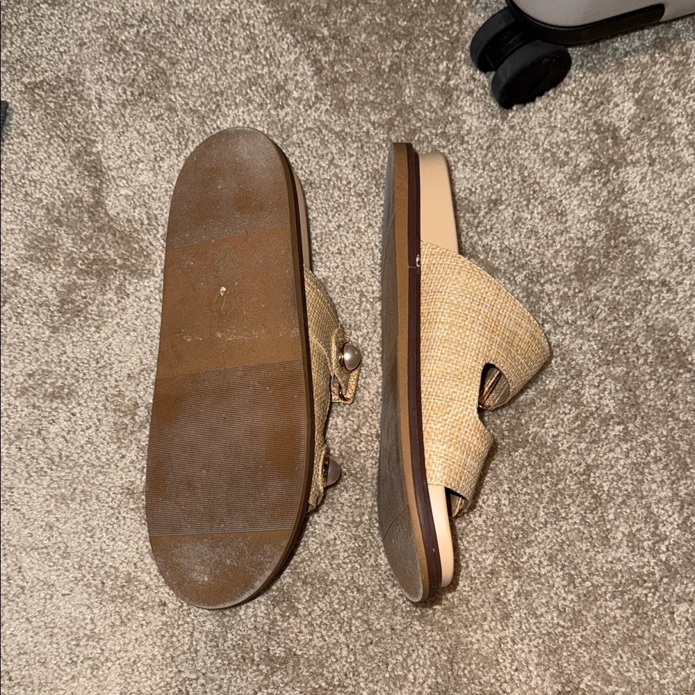 Steve Madden Beige Buckle Sandals - Picture 3 of 4